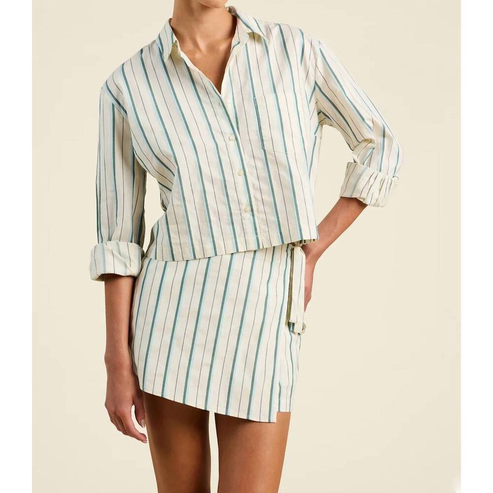 NEW TROVATA nessa shirt in verde stripes